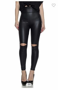 Cute vegan leather leggings with accented cut outs for a stylish fun look! Visit our website to buy this. #onlineshopping#cotton #bottomwear#fashion #accessories #dresses Cutout Pants, High Waisted Black Leggings, Black Leather Leggings, Vegan Leather Leggings, Cut Out Leggings, Black Faux Leather Leggings, Black Leather Pants, Leather Cuts, Slim Leg Pants