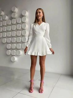 Mini White Dress, Jumpsuit Outfit, Super Cute Dresses, White Dress Summer, Sweet Dress, Dress Party, Party Dresses For Women, Mini Fashion, Dress Summer