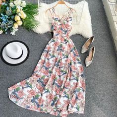 Sexy Spaghetti Straps Summer Backless Floral Dress Hot Women Dress P155 Fabric: blended Color: blue,pink Size(cm): S,M,LS skirt length 124cm including suspenders bust 72cm waist 62cmM skirt length 124cm including suspenders bust 76cm waist 66cmL skirt length 125cm including suspenders bust 80cm waist 70cm V-neck Suspender Dress For Vacation, Pink V-neck Suspender Dress For Spring, Beach V-neck Suspender Dress For Summer, Pink V-neck Suspender Dress For Summer, Pink Halter Neck Maxi Dress For Summer, Feminine Summer Suspender Dress With Straps, Trendy Pink Dress With Adjustable Straps, Chic Pink Maxi Dress With Adjustable Straps, Blue Strappy Dress For The Beach