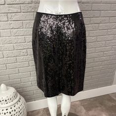 I.N.C International Concepts Black Sequin Skirt Size 10 Sequined Knee-length Bottoms For Night Out, Relaxed Short Party Skirt, Black Sequined Skirt For Spring, Spring Black Sequin Skirt, Black Short Skirt For Party, Black Knee-length Bottoms For Night Out, Black Knee-length Pencil Skirt For Party, Black Short Pencil Skirt For Night Out, Formal Black Sequin Skirt