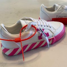 Never Worn, Great Pair Of Off White Virgil Abloh Sneakers. Very Cute And In Excellent, Brand New Condition. Cute Off White Shoes, Off White Pink Shoes, Off-white Shoes, Pink Off White Shoes Outfit, Off White Shoes Outfit, Acisis Shoes, Pink Designer Shoes, Virgil Abloh Sneakers