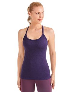 PRICES MAY VARY. Designed for low-impact workouts. Seamless collection: chafe-free, breathable, moisture-wick and four-way stretch. Slim fit, hip length. Smooth spaghetti strap racerback design allows natural range of motion. Built in shelf bra with removable pads provides light support and coverage. Seamless collection of soft, chafe-free fabric stretches with your every move. It's one of the top collections of CRZ YOGA. Designed for low-impact workouts, gives you better workout. Yoga tank top Breathable T-back Activewear For Yoga, High Stretch Seamless Workout Tank Top, Sleeveless Seamless Activewear For Yoga, Sporty Seamless Tank Top For Yoga, Breathable Seamless Athleisure Tank Top, Racerback Seamless Fabric Activewear For Workout, Athleisure Moisture-wicking Seamless Tank Top, High Stretch Seamless Fabric Tank Top With Breathable Feature, Sleeveless Seamless Yoga Activewear