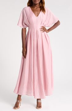 Mila Mae Dolman Sleeve A-Line Dress | Nordstrom Mauve Dress, Elbow Length Sleeve, Fabric Gifts, Free Fabric, Nordstrom Dresses, Dolman Sleeve, Pink Dress, A Line Dress, A Line