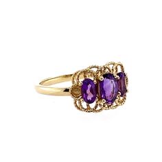 This three-stone Amethyst ring reminded us of Clara, from La Casa de los Espíritus, and her clairvoyant powers which she uses to protect her family. Amethyst is said to have healing and calming properties. Made of recycled solid 14k yellow gold and Agta certified gemstones. Designed and made in nyc. To clean your jewelry, simply use a solution of warm water and detergent-free soap. To polish use a jewelry polishing cloth and, preferably, jewelry cleaning solution. Store your heirlooms in a jewel Heirloom Multi-stone Amethyst Ring, Oval Three Stone Amethyst Ring, Fine Jewelry, Oval Three Stone Amethyst Ring, Amethyst Three-stone Ring For Anniversary, Fine Jewelry Three Stone Amethyst Ring, Yellow Gold Three Stone Amethyst Ring, Three Stone Amethyst Ring In Yellow Gold, Anniversary Three Stone Amethyst Ring, Amethyst Three Stone Ring For Gift