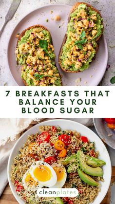 breakfasts that balance your blood sugar, eggs, and avocado on toast