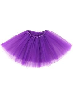 100% PolyesterElastic closure3 layered tutu is classic style, lightweight, semi see-through; 3 layered sequin tutu is more bling bling, catch your eyes, 4 layered tutu with satin lined, NON see-through, no legging needed. Choose what you likeComfortable fit for waists 21"-50", Length: 16"Satin-lined soft elastic waistband and the skirt is Stretchy & comfortable fitAvailable in various lovely vibrant shade of colors to choose fromPerfect & easy to slip-on tutu skirt for dance recitals, ballet cla Tutu En Tulle, Gonna In Tulle, Purple Tutu, Tutu Ballet, Skirt Tulle, Toddler Tutu, Fluffy Skirt, Tulle Tutu Skirt, Fancy Dress For Kids