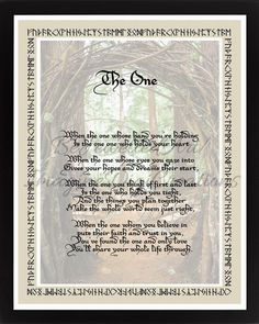 the one poem framed in black frame