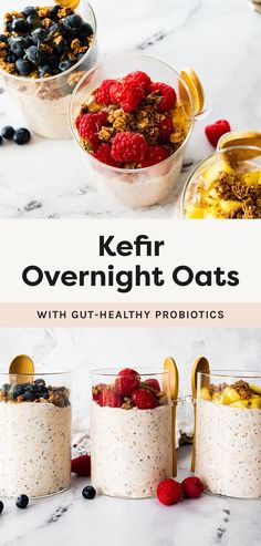 kefir overnight oats with gut - healthy probiotics