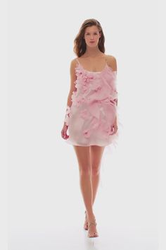 Romantic ruffled pink mini dress with rose appliques, Garden of Eden ➤➤ Milla Dresses - USA, Worldwide delivery Feminine Mini Dress With Straight Neckline And Ruffles, Evening Mini Dress With Ruffles And Straight Neckline, Cocktail Mini Dress With Ruffles And Straight Neckline, Straight Neckline Mini Dress With Ruffles For Cocktail, Feminine Spring Mini Dress With Rose Detail, Floral Applique Spaghetti Strap Party Dress, Feminine Mini Dress With Rose Detail For Spring, Spaghetti Strap Dress With Floral Applique For Party, Pink Mini Dress With Straight Neckline