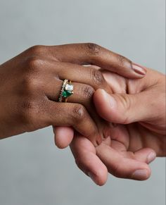 Emerald & Diamond Toi et Moi ring by Chroma at G.St Sleek Black Dress, Emerald Cut Diamond, A Force, Aqua Marine, Emerald Cut Diamonds, One Ring, Recycled Gold, Emerald Diamond, Intense Colors