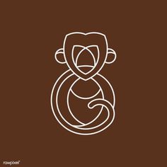 the monkey logo is shown in white on brown background, with an outline of its face