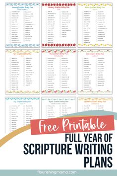 free printable full year of scripture writing plans