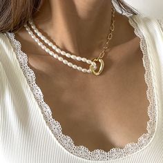 Abstract Pendant, Pearl Beading, Pearl Chain Necklace, Choker Jewelry, Neck Accessories, Neck Jewellery, Platinum Metal, Jewelry Choker, Pearl Chain