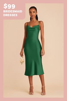 a woman in a green dress with the price $ 9 99 on her website page