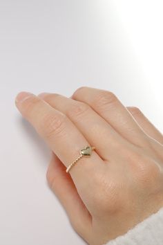 14k solid gold 3d solid korean puff heart ring Expression Of Love, 3d Heart, Linking Rings, 14k Gold Ring, Love Symbols, Intricate Design, Of Love, Solid Gold, Gold Rings