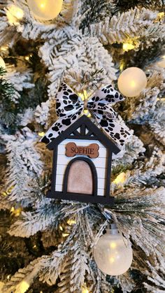 Personalized Dog House Christmas Tree Ornament Dalmatian Christmas Tree, Dalmatian Christmas, Dalmatian Pattern, Dog Tree, Pet Stockings, Paw Pattern, Puppy Paws, Baby Ornaments, Unique Ornament