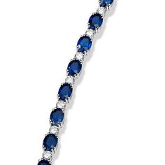 The sapphire has long been beloved for its stunning blue hues and its celestial associations. A dream gemstone for jewelers, the sapphire offers some of the most breathtaking color hues. Handmade 18kt white gold bracelet with 15pcs of fine oval royal blue sapphires (avg 1.5cts) 8mm x 6mm and 15pcs round brilliant cut diamonds 3.87cts. Color: G/H, Clarity: VS2/SI1 SKU: 13463 Diamond Tennis Bracelet, White Gold Bracelet, Sapphire Bracelet, Tennis Bracelet Diamond, Selling Jewelry, Tennis Bracelet, Round Brilliant Cut Diamond, Blue Hues, Brilliant Cut Diamond