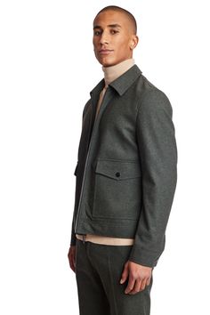 An edgy, slim-fit jacket made of poly-wool blend with a front zipper and snap closure on both cuffs. Having the front patch pockets makes it easier to carry your small everyday items for more hands-on activities. Designed for those cool autumn nights, the jacket offers warmth and style from the outer fabric to the unique inner lining. PRODUCT DETAILS: style 6502J slim fit bomber jacket front zip closure patch pockets w/ snap closure poly-wool blend dry clean only imported Fall Suit, Cool Autumn, Formal Pants, Slim Fit Jackets, Autumn Night, Bag Icon, Fall Shopping, Everyday Items, Casual Jacket