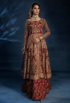 Red Pakistani Bridal Dress, Pakistani Bridal Dresses Online, Chiffon Anarkali, Kameez Lehenga, Lehenga Dress, Pakistani Bridal Dress, Red Bridal Dress, Bridal Dupatta, Lehenga Style