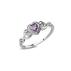 Precious sterling silver birthstone ring for children with a heart-shaped Amethyst CZ stone or February birthstone. These are high-quality rings with rhodium plating to prevent tarnish for little girls, toddlers, kids, and children. The are great pinky rings as well. This comes in a black velvet heart ring box and is available in sizes 1-5. Ring Sizing: https://cherishedmomentsshop.com/pages/sizing-charts Adjustable Heart-shaped Birthstone Ring, Adjustable Heart Shaped Birthstone Ring, Heart-shaped Adjustable Birthstone Ring, Sterling Silver Heart-shaped Birthstone Ring, Personalized Silver Heart Cut Birthstone Ring, Adjustable Heart Cut Rings For Mother's Day, Adjustable Heart Ring With Birthstone, Adjustable Heart Ring With Birthstone For Promise, Silver Heart Birthstone Ring For Mother's Day