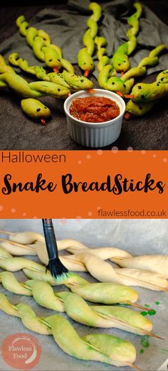 halloween snake breadsticks are the perfect snack for kids to make and enjoy with