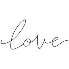 the word love is written in cursive handwriting on a white background with black ink