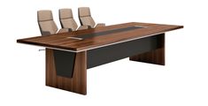 a conference table with four chairs around it