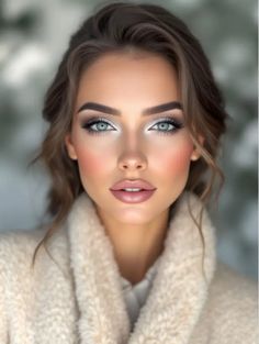 Gorgeous 26 Green Eye Makeup Ideas For Christmas In 2023 Makeup Ideas For Dark Green Dress, Makeup For Silver Gown, Subtle Holiday Makeup, Makeup For Pale Skin Green Eyes, Christmas Party Makeup Looks Simple, Winter Holiday Makeup, Winter Wonderland Makeup Ideas, Green Holiday Makeup, Winter Wedding Makeup Looks