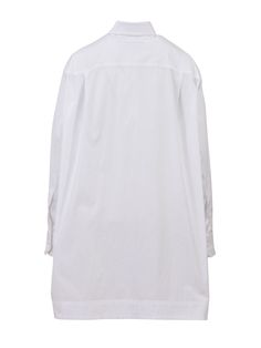 White cotton buttoned shirt with classic collar, long sleeves, chest flap pockets and with fitted cuffs. Long style. Decorative silver toned embossed buttons at face.Size nationality: it Product number: 36374404 Product code: TB26100 Composition: 100% cotton Oversized Classic Shirt With Fold-down Collar, Classic Oversized Shirt With Fold-down Collar, Oversized Classic Shirt With Fold Down Collar, Classic Oversized Shirt With Fold Down Collar, Classic Oversized Collared Shirt, Oversized Formal Tops With Concealed Placket, Oversized Formal Shirt With Button Cuffs, Formal Oversized Shirt With Button Cuffs, Classic Oversized Business Shirt