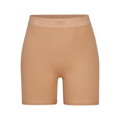 Boyfriend Boxer | Ochre — A classic boxer short made of super soft, lightweight stretch jersey. Features a tonal SKIMS logo on the soft elastic waistband and faux front fly stitching. Athleisure Cotton Boxer Briefs For Loungewear, Cotton Athleisure Boxer Briefs For Loungewear, Solid Color Short Boxer Briefs For Loungewear, Short Boxer Briefs For Loungewear, Cotton Compression Bottoms For Loungewear, Sporty Solid Color Boxer Briefs With Ribbed Waistband, Sporty Solid Boxer Briefs With Ribbed Waistband, Summer Boxer Briefs With Short Leg, Athleisure Stretch Boxer Briefs For Loungewear