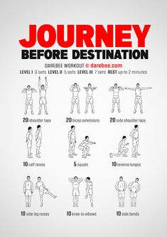 a poster showing how to do an exercise with the words journey before destination on it