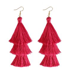 PRICES MAY VARY. These fun earrings feature four layers of tiered fringes in a voluminous, hula-skirt inspired shape. Approx. Measurements: 5 inches Weight:0.6 oz/17g No heavy rending and tearing of the tassel. Handmade tassel and all the process are all by human hand. Items as picture shows. Box wrapped with backings included. If you have any problems concerning our product, pls feel free to contact us any time. As a new brand, we know we need to do a lot to grow. And we also realize that all t Hula Skirt, Tassel Drop Earrings, Human Hand, Current Trends, Earrings Red, Earrings Statement, Fun Earrings, Tassel Earrings, We Need