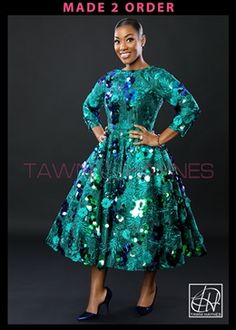 Leslie Swing Dress Fitted Green Dress With 3/4 Length, Fitted Sequin Dress With 3/4 Sleeves, Green 3/4 Sleeve Dress For Party, Fitted Dress With Sequins And 3/4 Sleeves, Green 3/4 Sleeve Party Dress, Sequin 3/4 Sleeve Wedding Dress, Sequin Wedding Dress With 3/4 Sleeves, Sparkling Dress, African Designs