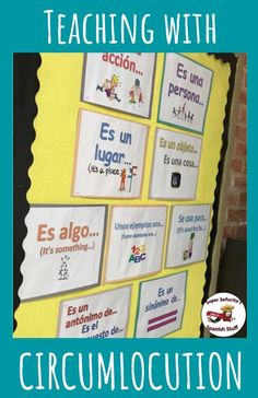 a bulletin board with spanish words on it and the words teaching with criculocation