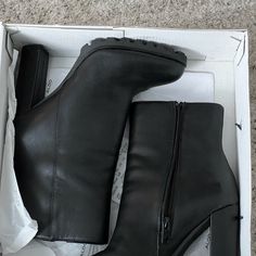 Used Once Great Condition Black Shoes Heels, Black Heel Boots, Black Heel, Aldo Shoes, Heel Boots, Shoes Black, Shoes Heels Boots, Black Heels, Shoes Women Heels