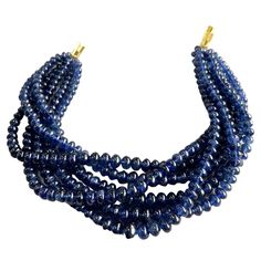 Sapphire Beaded Jewelry Necklace Rondelle Beads Gem quality Size : 4 To 7 MM Weight : 270.70 Carats Line : 6 Stone : Sapphire Beaded Jewelry Necklaces, No Heat, Burmese, Jewelry Necklace, Blue Sapphire, Sewing Projects, Beaded Jewelry, Sapphire, Beaded Necklace