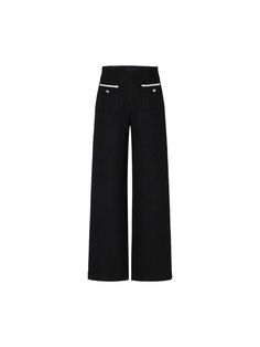 MO&Co. Women's Straight Leg Tweed Pants Be stylish and comfortable in these pants. The wool and cotton blend will give you the perfect relaxed fit, while the texture adds a sophisticated edge. The contrasting detail on the pockets add a subtle touch of style. Features : - High waist straight legs, full length- Front pocket with trim detailing- Side zipper closure Code: MBC4PATT01The back length of size M is 108cmMATERIALS & CARE Material: 44.2% Wool 27.6% Cotton 19.7% Polyester 7.9% Viscose 0.6% Tweed Pants, Black Xs, Front Pocket, Side Zipper, Black Pants, Full Length, High Waist, Straight Leg, Cotton Blend