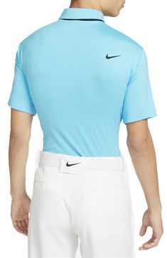 Stretchy, sweat-wicking fabric swings you from links to lunch in a golf polo made with solid coloring and a fit that looks great tucked or untucked. 29" front length; 30" back length (size Medium) Point collar Short sleeves Dri-FIT moisture-wicking technology 88% polyester, 12% spandex Machine wash, tumble dry Imported Moisture-wicking Polo Collar Golf Top, Classic Moisture-wicking Tops For Golf, Fitted Tops For Golf, Moisture-wicking Polo Shirt For Golf, Athleisure Golf Top With Go-dry Technology, Fitted Crew Neck Polo Shirt For Sports, Athleisure Go-dry Tops For Golf, Fitted Go-dry Tops For Golf, Fitted Polo Shirt For Golf In Athleisure Style