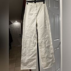 Vintage Pair, But Looks Absolutely Brand New, No Stains, Damage, Fraying, Or Any Type Of Noticeable Wear. Thick 100% Cotton Non Stretch Fabric. Rivet Details On Front But No Pockets.No Pockets On Back, No Belt Loops. Seams On Each Of The Back Of The Legs. Very Clean And More Dressed Up Pair Looking Pair Of Jeans. Tagged Size 28 But Fits Significantly Smaller. Miu Miu Cotton Bottoms For Summer, Summer Cotton Bottoms By Miu Miu, Miu Miu Cotton Bottoms For Spring, Miu Miu Spring Workwear Bottoms, Chic Fitted Miu Miu Bottoms, Chic Miu Miu Bottoms For Spring, Chic Spring Bottoms By Miu Miu, Chic Miu Miu Spring Bottoms, Miu Miu Fitted Bottoms For Summer