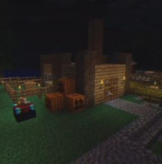 an image of a minecraft house in the dark