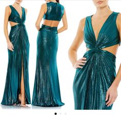 Worn Once For A Few Hours. Size Two, Gorgeous Teal Color. Mac Duggal Dresses, Mac Duggal, Teal Color, Cutout Dress, Teal Colors, Gorgeous Dresses, Blue Green, Color Blue, Size 2