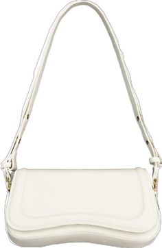 Elegant White Flap Bag, Elegant White Flap Shoulder Bag, Trendy White Shoulder Flap Bag, Trendy White Flap Bag, Trendy White Flap Bag For Everyday, White Rectangular Shoulder Bag For School, White Casual Bags As Fashion Accessory, Rectangular White Shoulder Bag For School, White Flap Bag With Detachable Strap