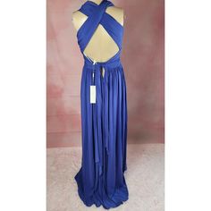 Halston Heritage Maxi Dress ( Stretch Color Blue. Unknow Size Waistline 13.5 Inches Lenght 65 Inches Black Maxi Gown, High Split Dress, Halston Dress, Halston Heritage Dress, Long Gowns, Sheer Gown, Blue Maxi Dress, Dress Stretch, Maxi Gown Dress