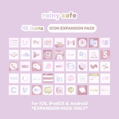 the back cover of rainy cafe icons for ipads, ipods and android versions