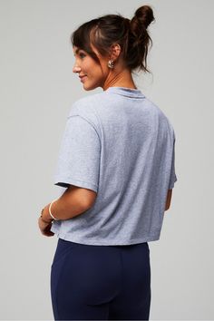 100% Cotton Boxy Tee Fabletics Classic Grey Heather female Activewear >> Womens >> Tops >> Short Sleeve T-Shirts >> Short-Sleeve Top regular Everyday/Lounge/Training Athleisure Boxy Fit T-shirt For Loungewear, Versatile Crew Neck T-shirt For Loungewear, Versatile Relaxed Fit Crew Neck Crop Top, Versatile Crew Neck Top For Loungewear, Oversized Casual Workout Top, Relaxed Fit Cropped Workout T-shirt With Crew Neck, Boxy Cropped T-shirt With Crew Neck For Loungewear, Blue Sporty Boxy Fit Top, Crew Neck Cropped T-shirt For Workout