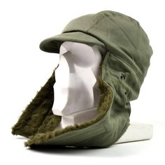 Original French army winter hat. Fully lined Dark Green / Olive Drab With faux Fur. Side Ear Flaps With Velcro Fastening Hat is brand, new Winter Khaki Cap, Khaki Winter Cap, Windproof Aviator Hat For Outdoor, Winter Military Cap, Khaki Brimmed Winter Hat, Adjustable Windproof Military Hat, Winter Hunting Cap, Winter Military Hat For Outdoor Activities, Military Style Winter Hat For Outdoor Activities