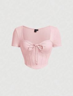 Pastel Pink Crop Top, Cute Light Pink Tops, Pink Cute Tops, Cute Shirts Long Sleeve, Cute Pink Crop Tops, Pink T-shirts, Cute Simple Shirts, Tops Rosas, Pink Top Aesthetic