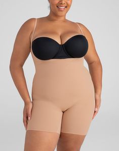 Targeted X compression sculpts your midsection, power mesh smooths your thighs, and smoothing fabric eliminates back bulge. An open bust lets you pair this bodysuit with your favorite bra. Honeylove, Open-Bust Mid-Thigh Bodysuit for Women in Sand (Nude), Size: XL Wedding Bra, Open Bust, Shapewear Tops, Cami Bodysuit, Shapewear Bodysuit, Apparel Accessories, Top Outfits, Mesh, V Neck