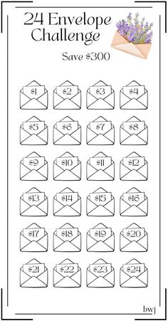 the printable envelope challenge with instructions to make it