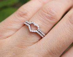 "A lovely stackable 2 Ring Set paired to form a Heart-Shape is a Swoon-Worthy Valentine Gift for a Loved One. The band featuring sparkly petite cubic zirconia handcrafted in your choice of metal such as Silver or Rose Plated Silver. Wrapped in a box ready for gift-giving.(r-egt-175-band only) -->Please note for rose plated, store in a air-tight packet to prevent oxidation, which helps to increase the longevity of the plating. Also avoid immersing it in water or oils, perfume, lotion or household Heart Cut Stackable Rings For Promise, Heart Cut Stackable Rings For Anniversary, Heart-shaped Adjustable Stackable Wedding Rings, Stackable Heart Ring For Valentine's Wedding, Adjustable Heart Stackable Rings For Wedding, Heart-shaped Stackable Wedding Jewelry, Adjustable Heart-shaped Stackable Wedding Rings, Adjustable Stackable Rings With Heart Cut, Wedding Stackable Rings For Valentine's Day